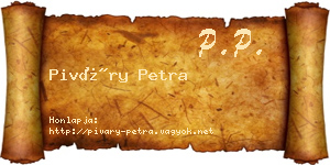 Piváry Petra névjegykártya