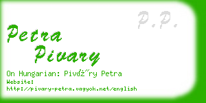 petra pivary business card